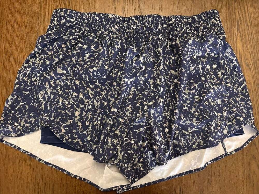 Avia Athletic Shorts Size XL (16-18) Blue Printed Activewear